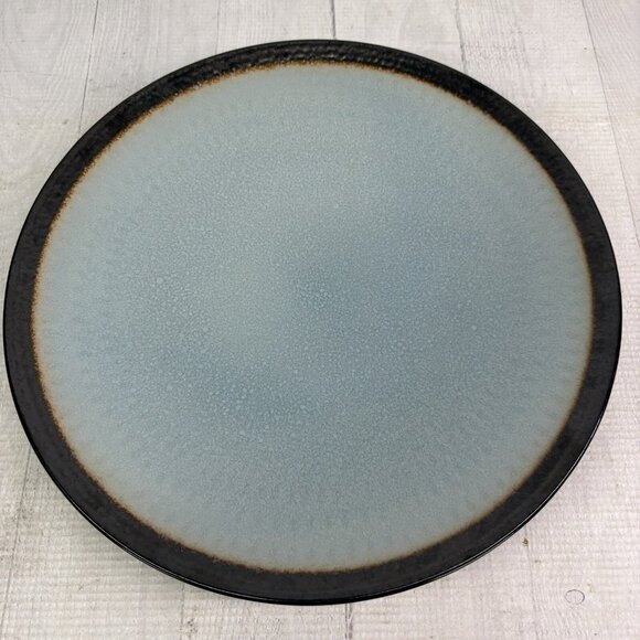 Food Network ANGELICA Light Blue Bronze Metallic Stoneware Dinner Plates Set 4 - Picture 8 of 16